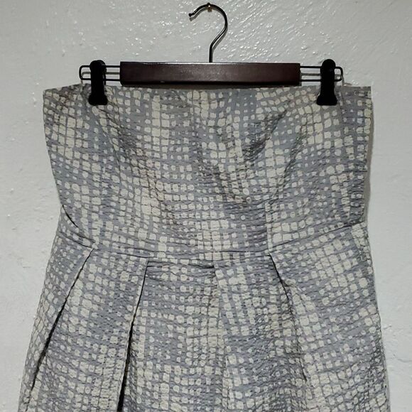 J. Crew Seersucker Cotton Strapless Dress Size 12 - Picture 2 of 11